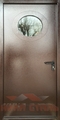Противопожарная дверь из оцинковки с окошком