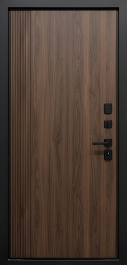Входная дверь с коричневыми панелями MDF