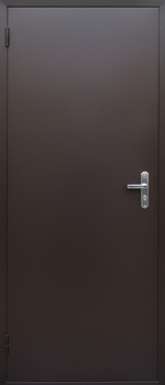 Металлическая дверь с тёмно-коричневым порошковым окрашиванием