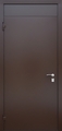 Металлическая дверь с верхней вставкой и порошковым покрытием коричневого цвета