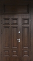 Полуторапольная дверь с массивом дуба и верхней фрамугой