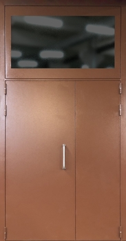 Двупольная дверь с остеклённой верхней фрамугой