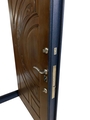 Синяя порошковая дверь с декором МДФ