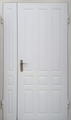 Металлическая полуторная дверь с белым МДФ