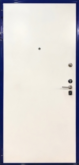 Однопольная техническая дверь с двухцветной покраской и открыванием внутрь