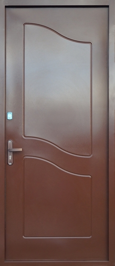 Однопольная техническая дверь с рисунком на металле