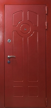 Однопольная входная дверь с рисунком на металле