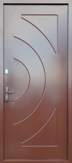 Одностворчатая техническая дверь с рисунком на металле