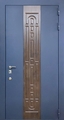 Синяя порошковая дверь с декором МДФ