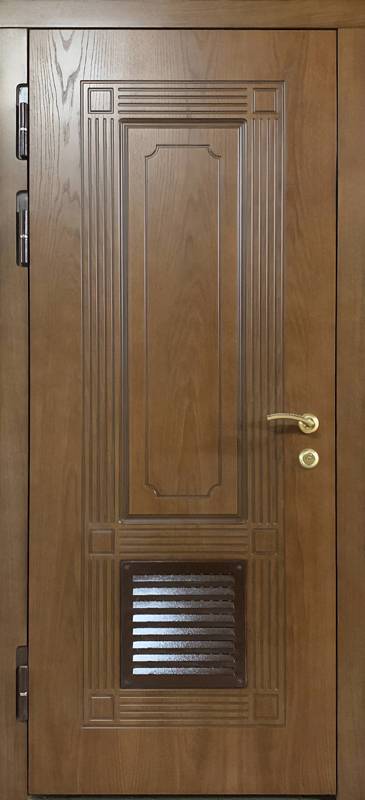 Стальная дверь МДФ с решеткой вентиляции